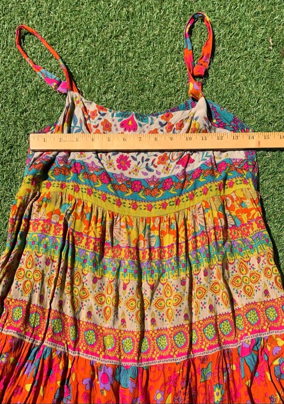 Natural Life Patricia Patchwork Floral BOHO maxi DRESS sz M - Picture 6 of 9